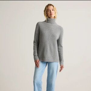 Quince Mongolian Cashmere Fisherman Turtleneck Sweater M